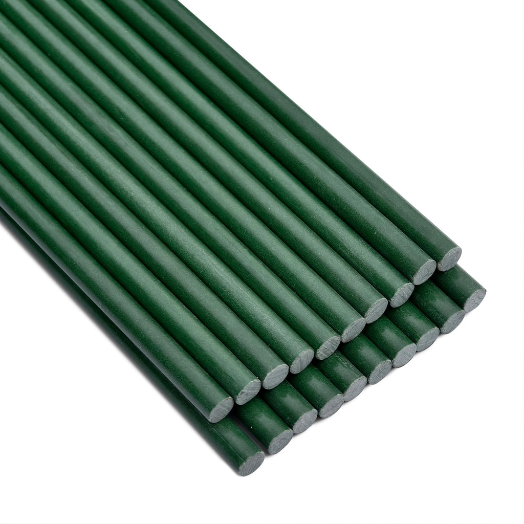 Pack 48 inch Solid Fiberglass Plant Support  Trellis Garden Stakes - Green