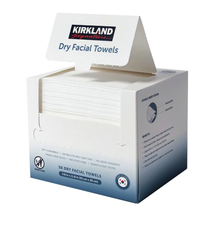 Kirkland Signature Dry Disposable Facial Cleansing Towels 200-Count