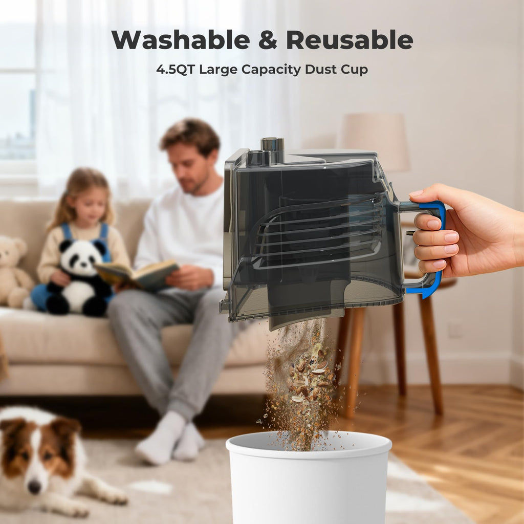 W Bagless Canister Vacuum Cleaner w Pet Turbo Brush 4L Dust Cup Blue