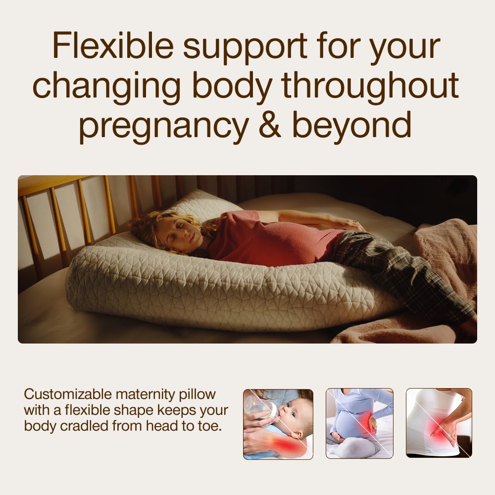 White Adjustable Memory Foam Maternity Body Pillow
