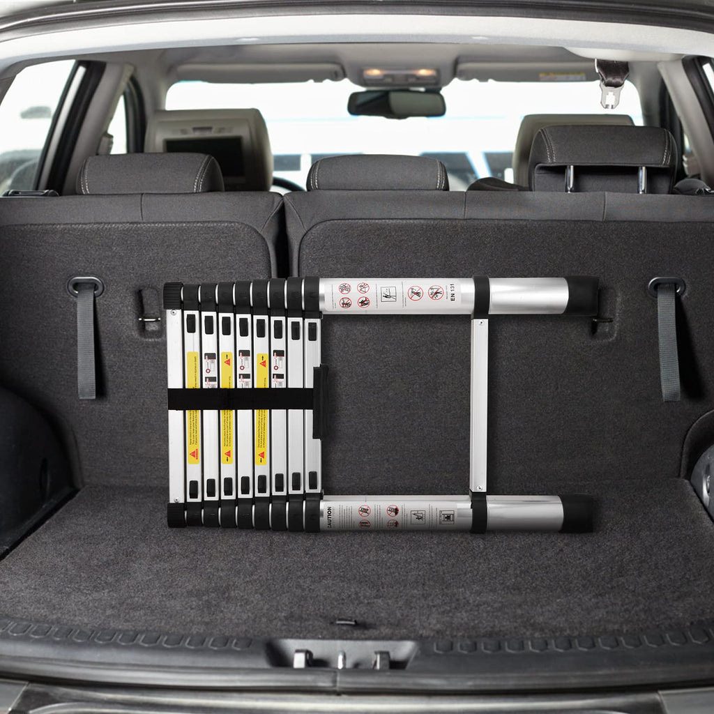 (8.5Ft/2.6M) Telescoping Ladders,EN131Standards Multi-Purpose Folding Aluminum Extension Ladder Retail $72.00