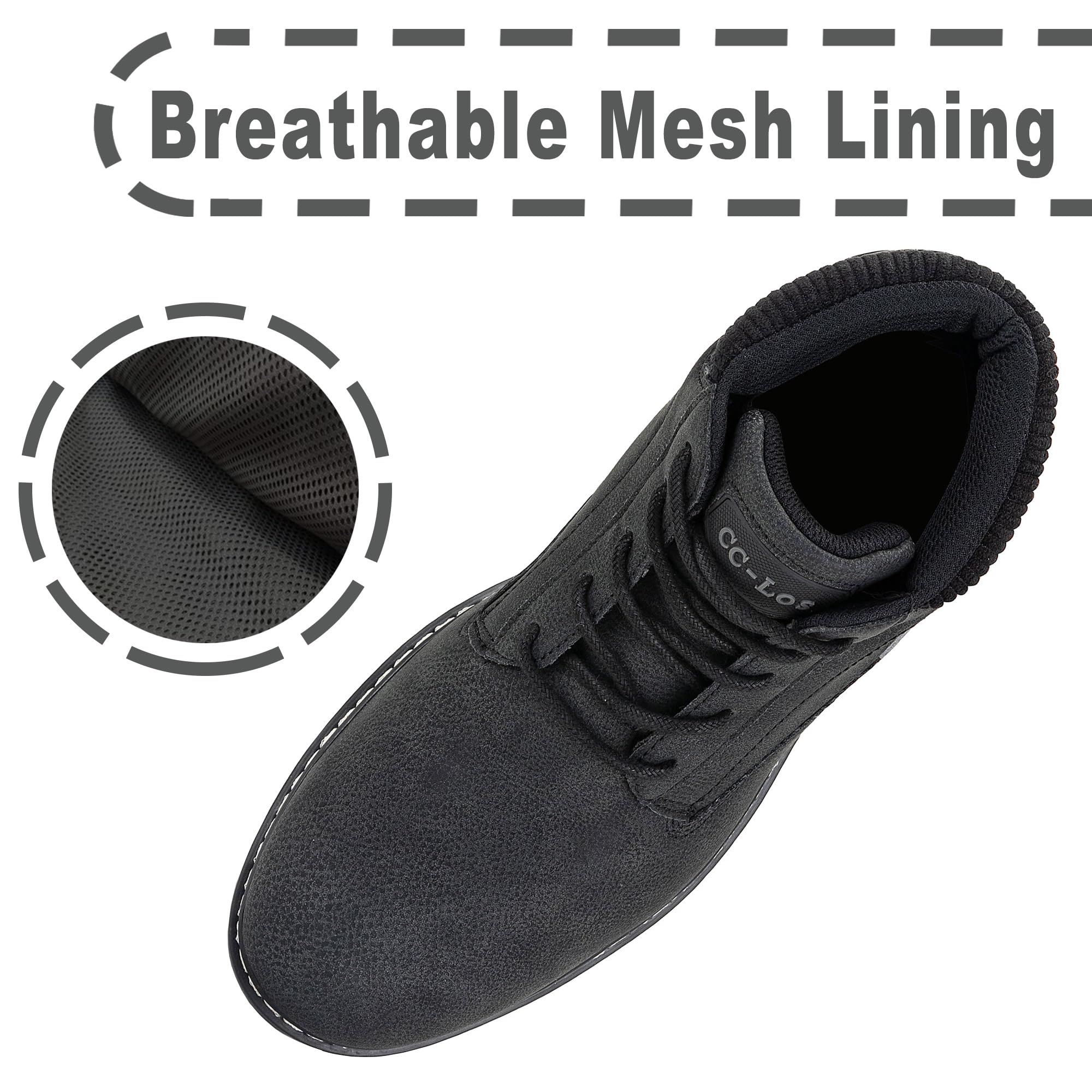 Mens Water-Resistant Chukka Ankle Boots Black
