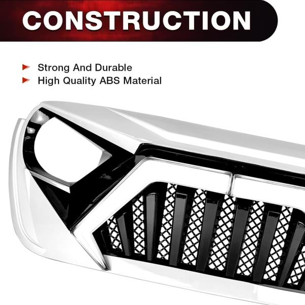 Front Goliath Grill with DRL Turn Signal for 2018 Wrangler JL and 2020 Gladiator JT