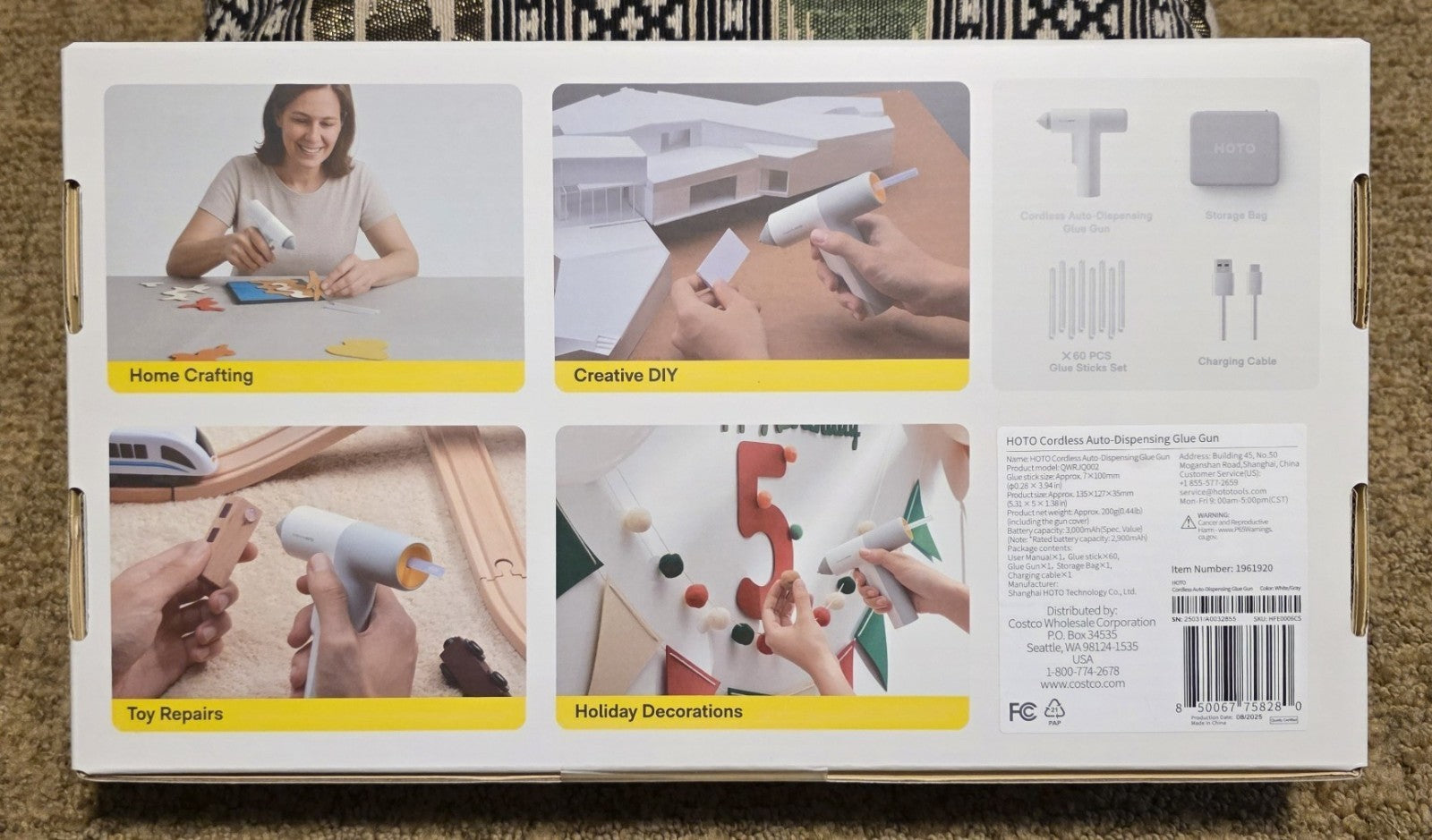 New HOTO Cordless Auto Dispensing Glue Gun w 60 Glue Sticks
