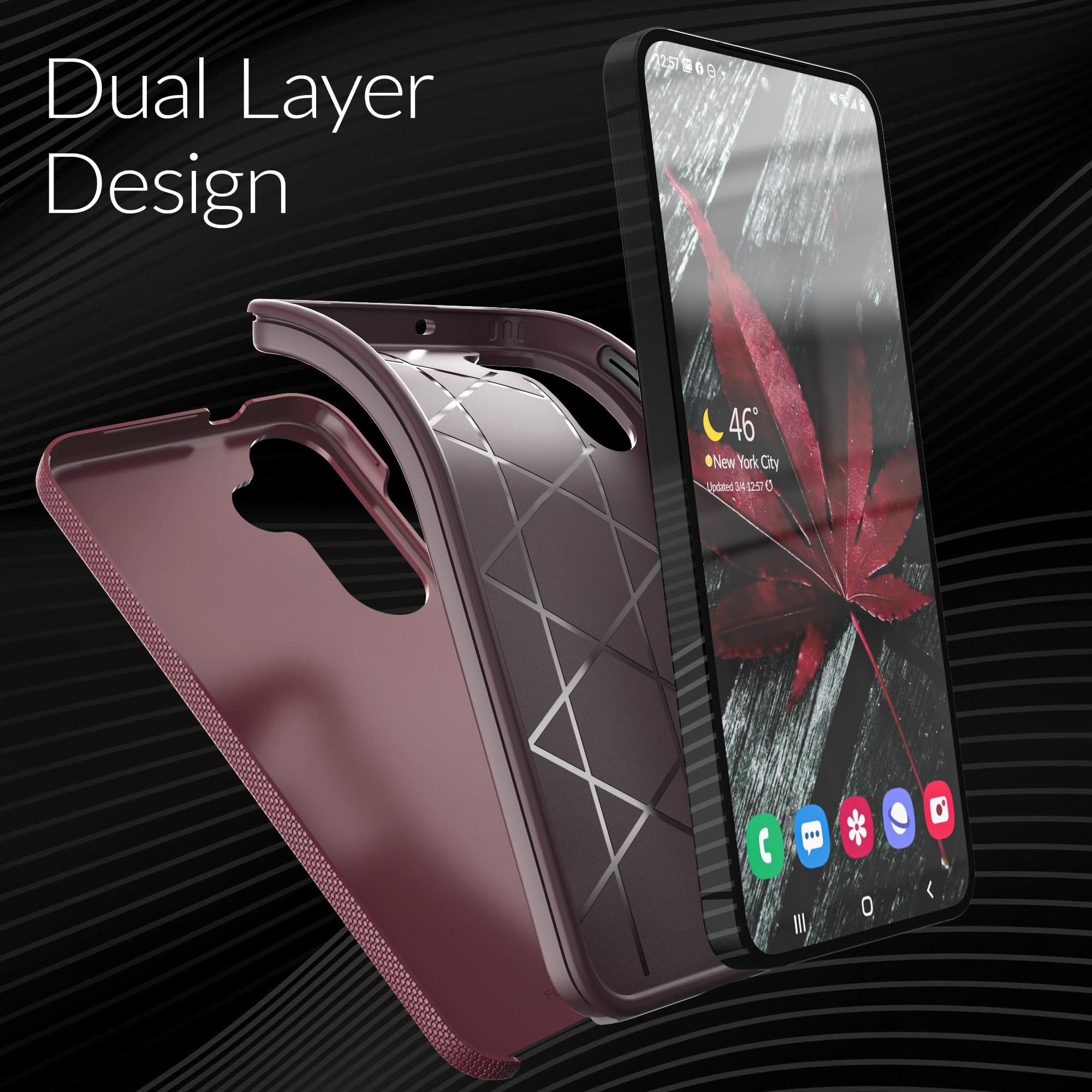 Samsung Galaxy S25 Plus Shockproof Dual Layer Case Berry
