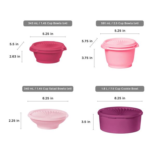 Tupperware Heritage 36-Piece Vintage Pink Set (18 Containers, 18 Lids)