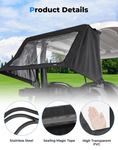 Rear Bag Rain Cover for Club Car Tempo 2-Seat Golf Cart