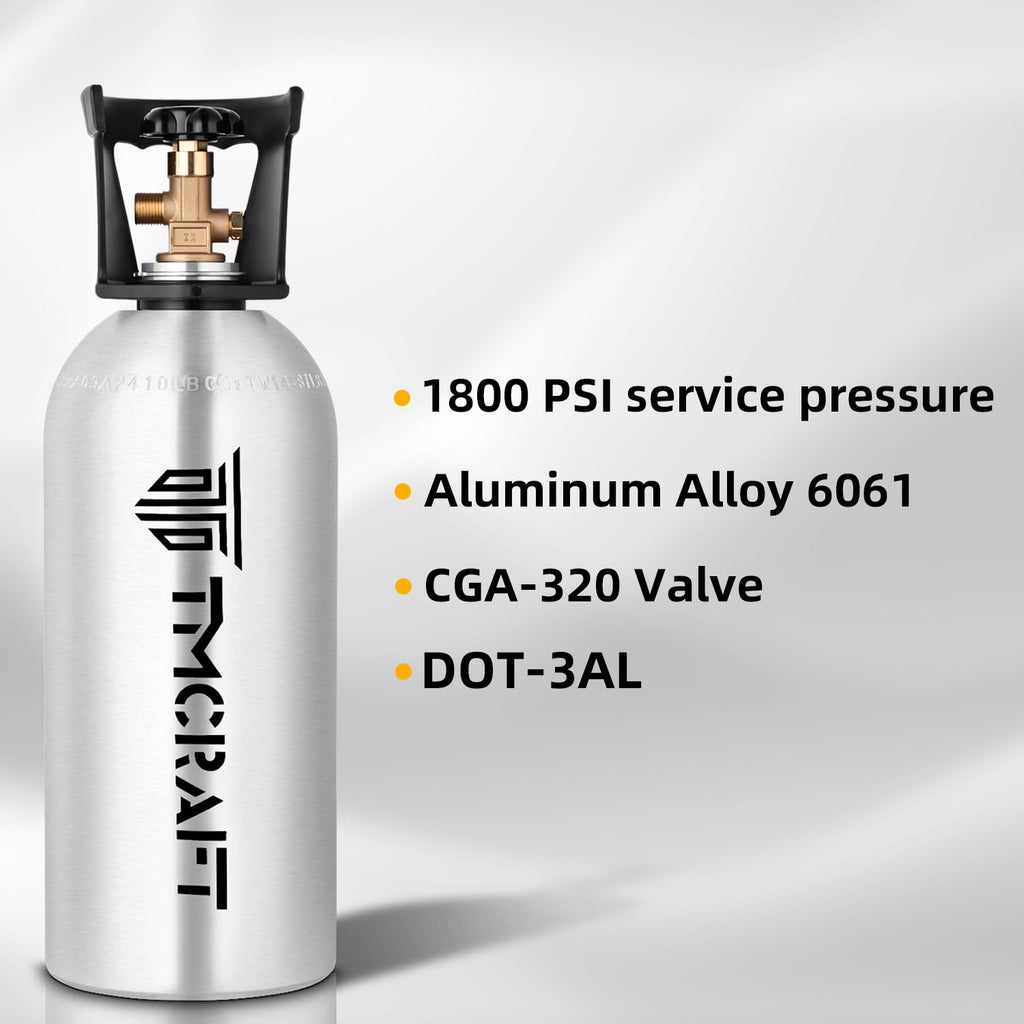 lb CO2 Tank Aluminum Alloy Cylinder with CGA-320 Valve for Kegerator Kit
