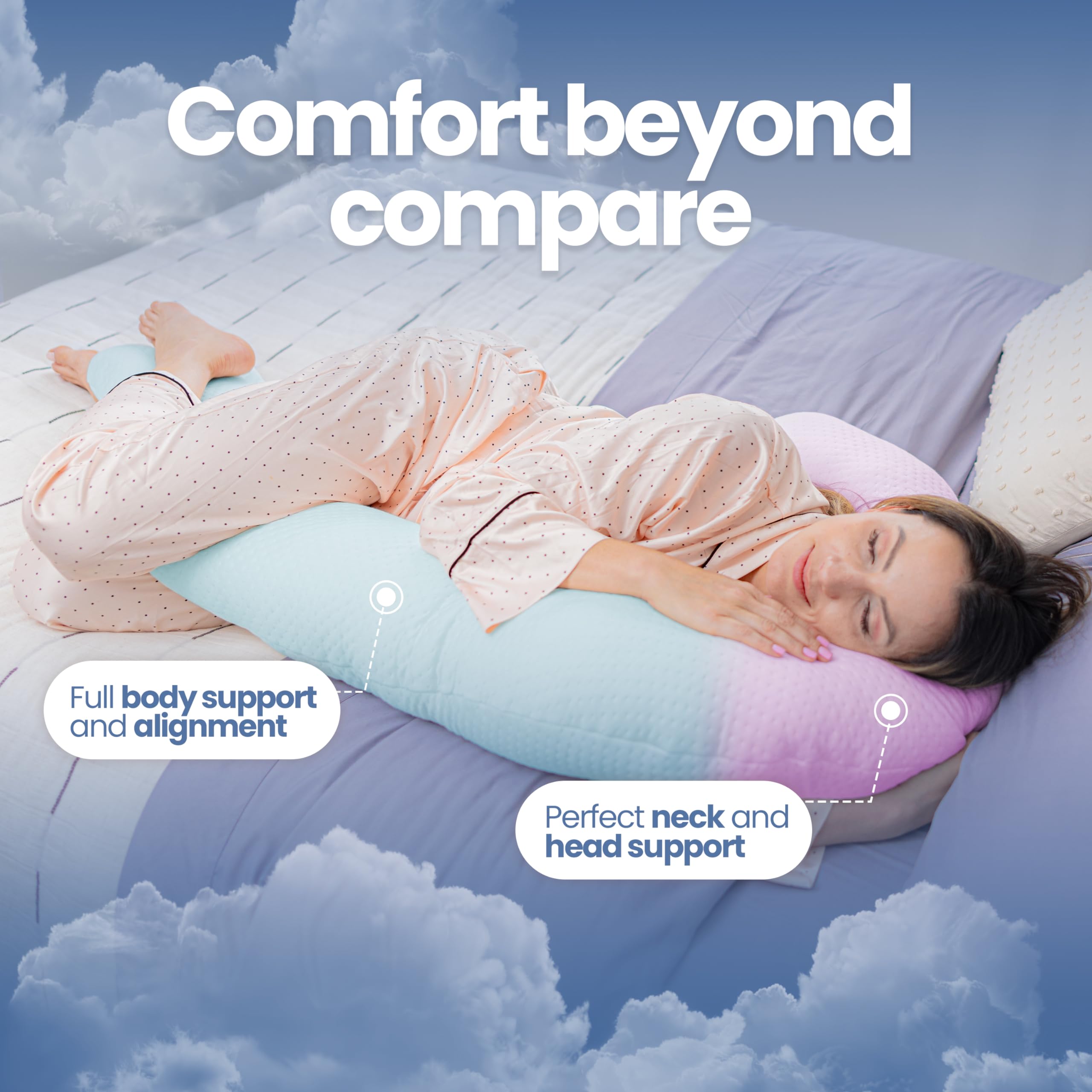Open-Box New Contour 7-in-1 Ergonomic Micro-Coil Support Body Pillow Retail $44.80