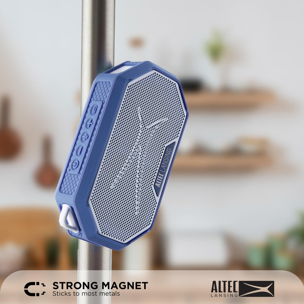 Altec Lansing HYDRAMINI 2.0 Portable Bluetooth Speaker IP67 Waterproof 12h Playtime Periwinkle BlueWhite