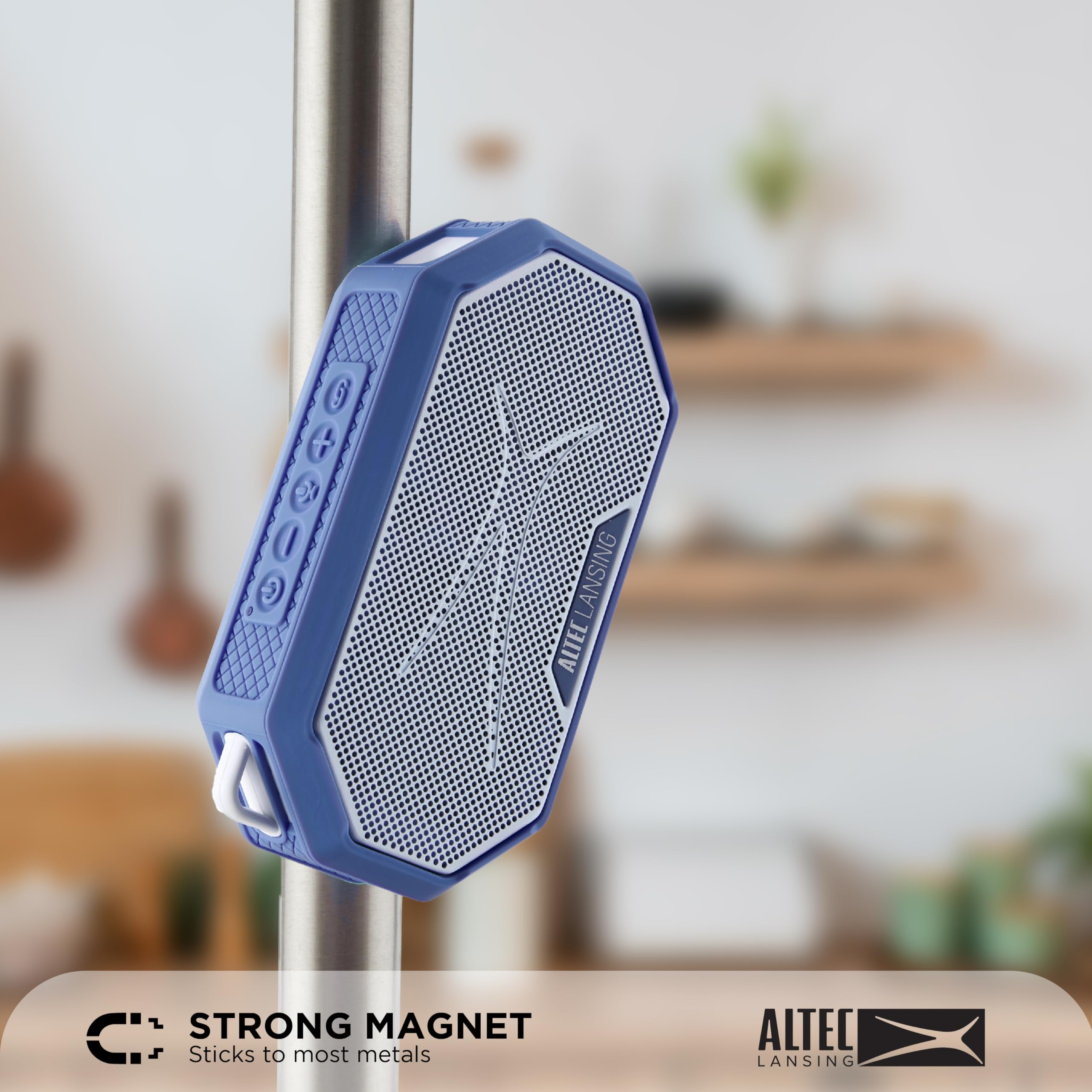 Altec Lansing HYDRAMINI 2.0 Portable Bluetooth Speaker IP67 Waterproof 12h Playtime Periwinkle BlueWhite