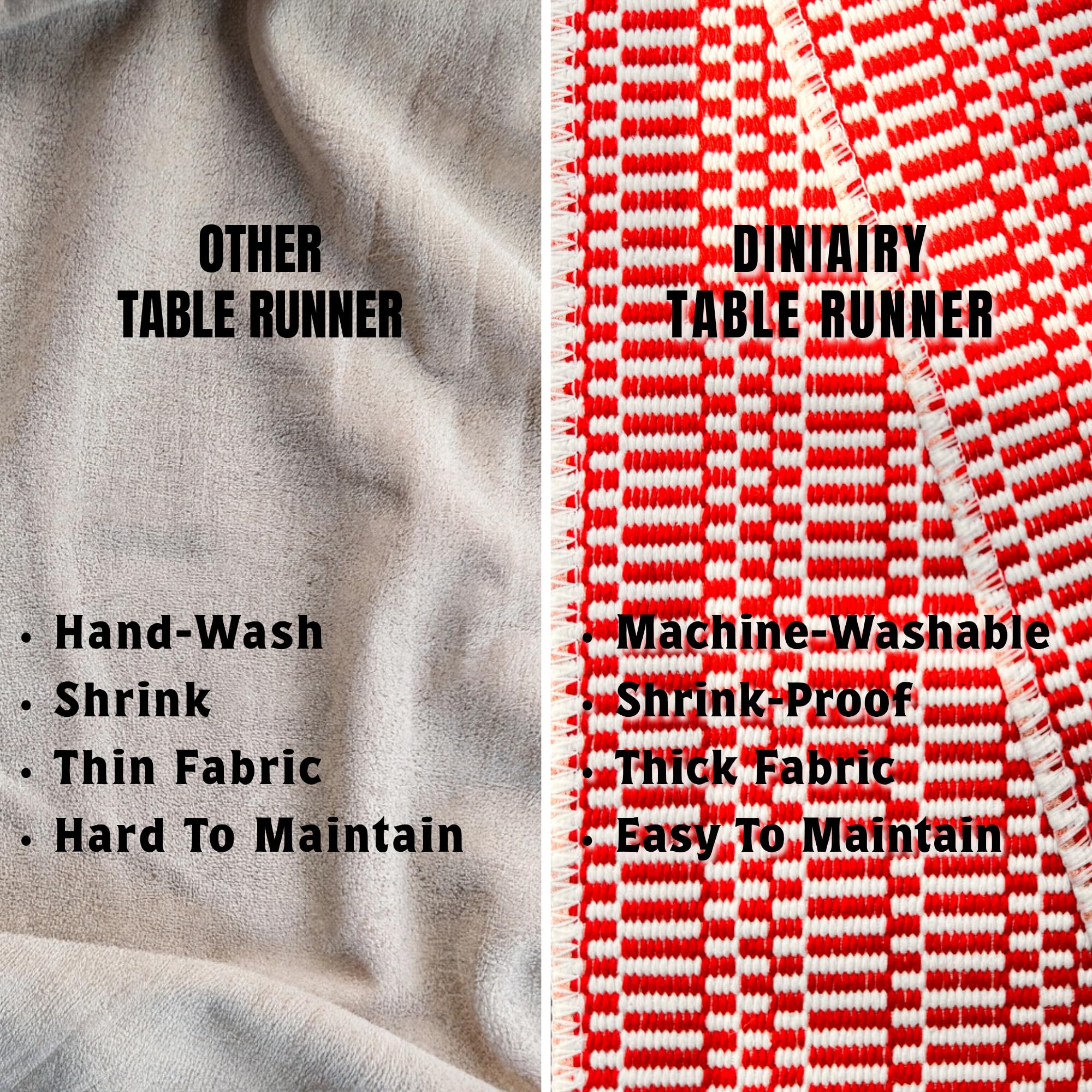 White Scarlet Red Farmhouse Woven Table Runner 104 Inch Retail $29.00