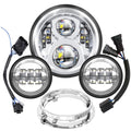inch Motorcycle LED Headlights 4.5 Fog Passing Lights DOT Kit Chrome for Harley Davidson Retail $89.00