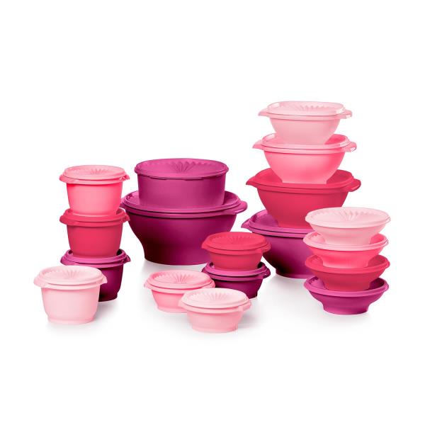Tupperware Heritage 36-Piece Vintage Pink Set (18 Containers, 18 Lids)