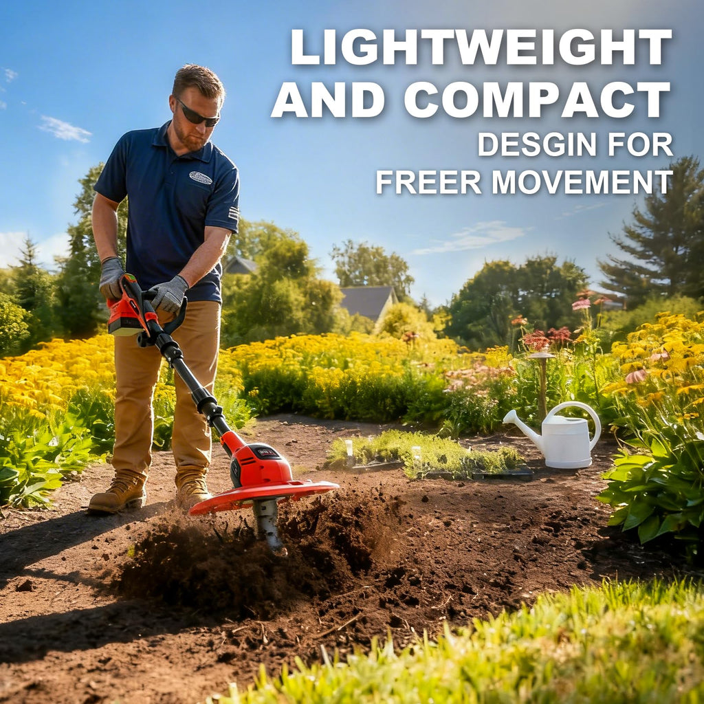 GELIDALITE Cordless Tiller Cultivator 9-Inch Width 7-Inch Depth, Compatible with Milwaukee 18V, Battery Powered Garden Cultivator for Garden Flower beds, Tool Only-Battery & Charger not Included Retail $89.00