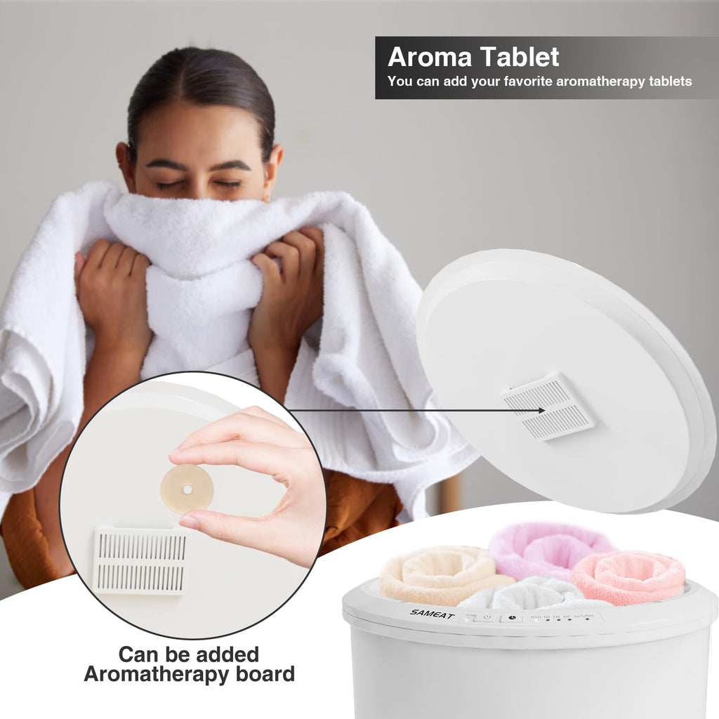 Extra Large Towel Warmer Bucket - Fits 2 Towels 4 Timer White