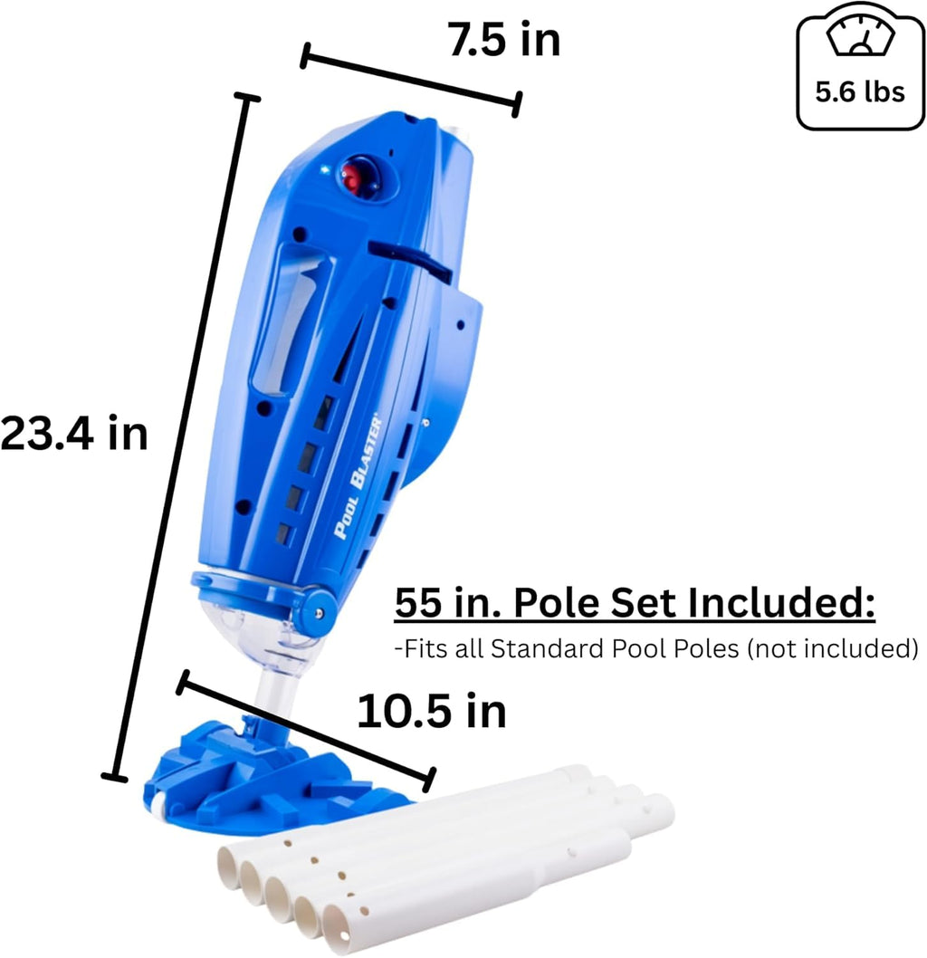 Millennium Cordless Pool Vacuum Handheld Rechargeable Strong Suction wPole Set