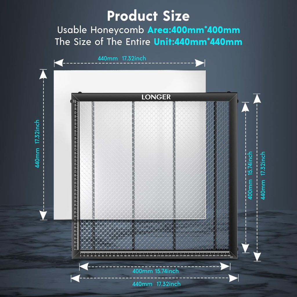 Honeycomb Working Table 17.3x 17.3x 0.86 for Laser Engraver Cutting Machine
