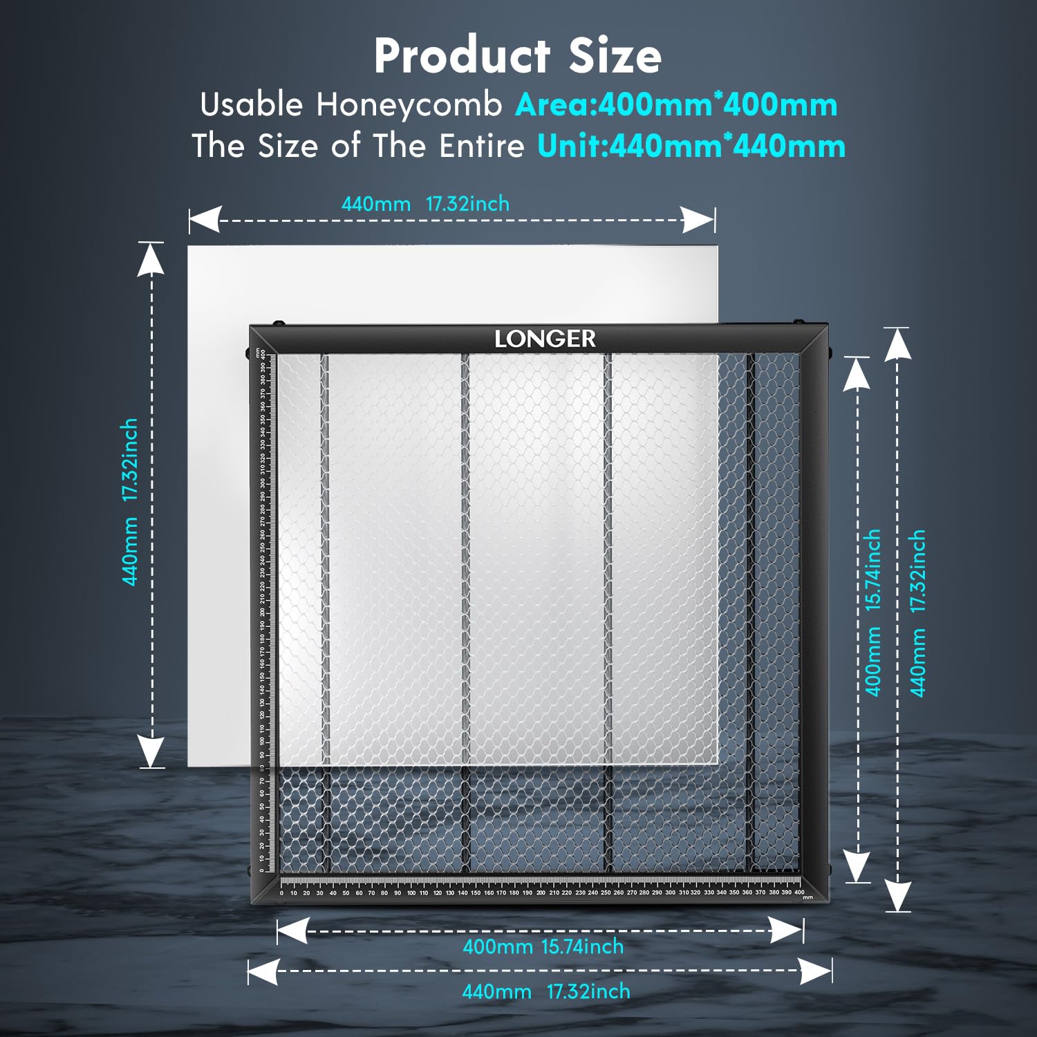Honeycomb Working Table 17.3x 17.3x 0.86 for Laser Engraver Cutting Machine