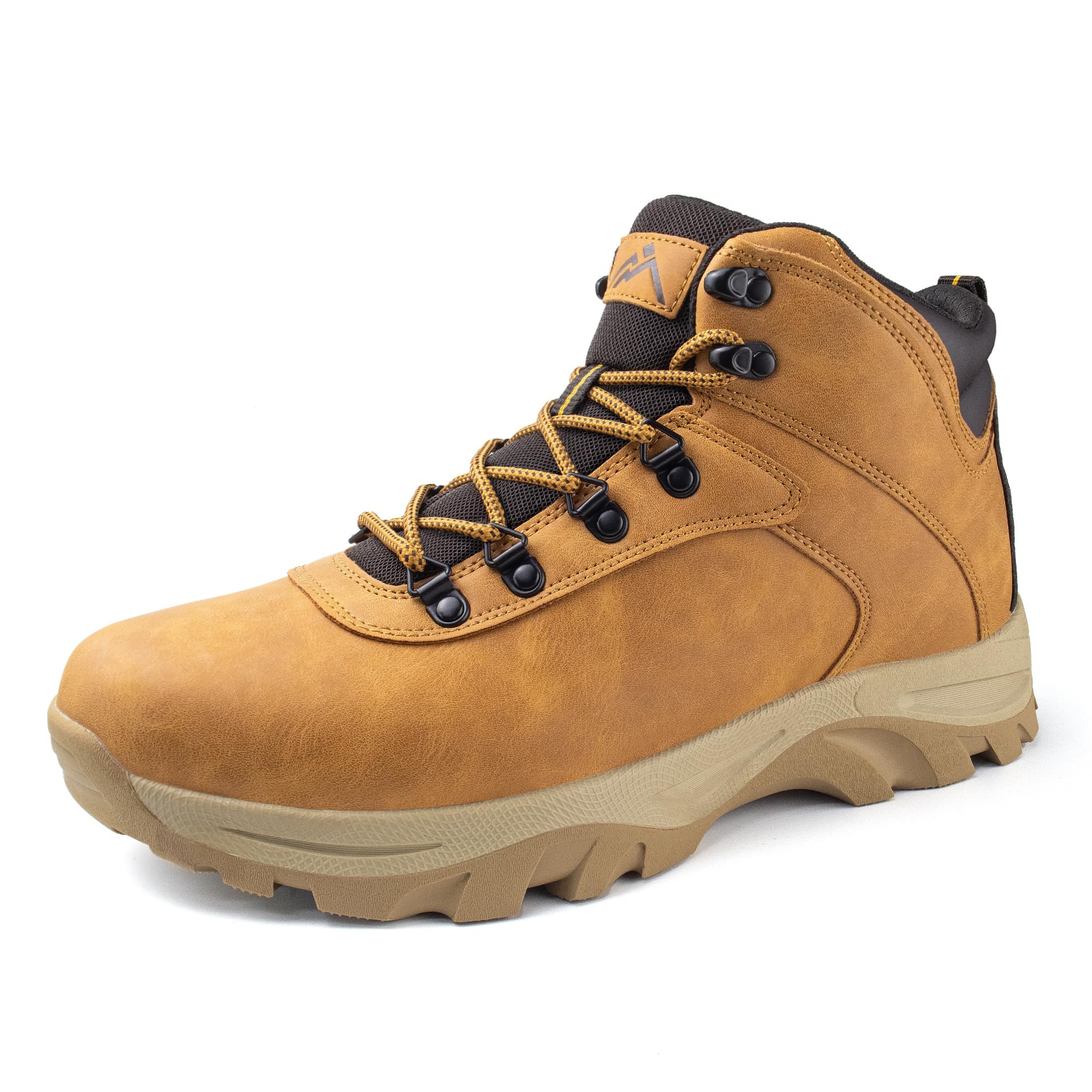 Mens Waterproof Non-Slip Mid Top Hiking Trekking Boots Wheat