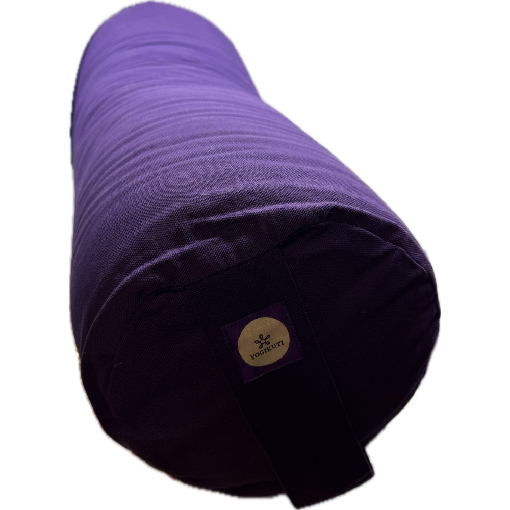 Purple Cylindrical Yoga Bolster with Washable Cotton Cover