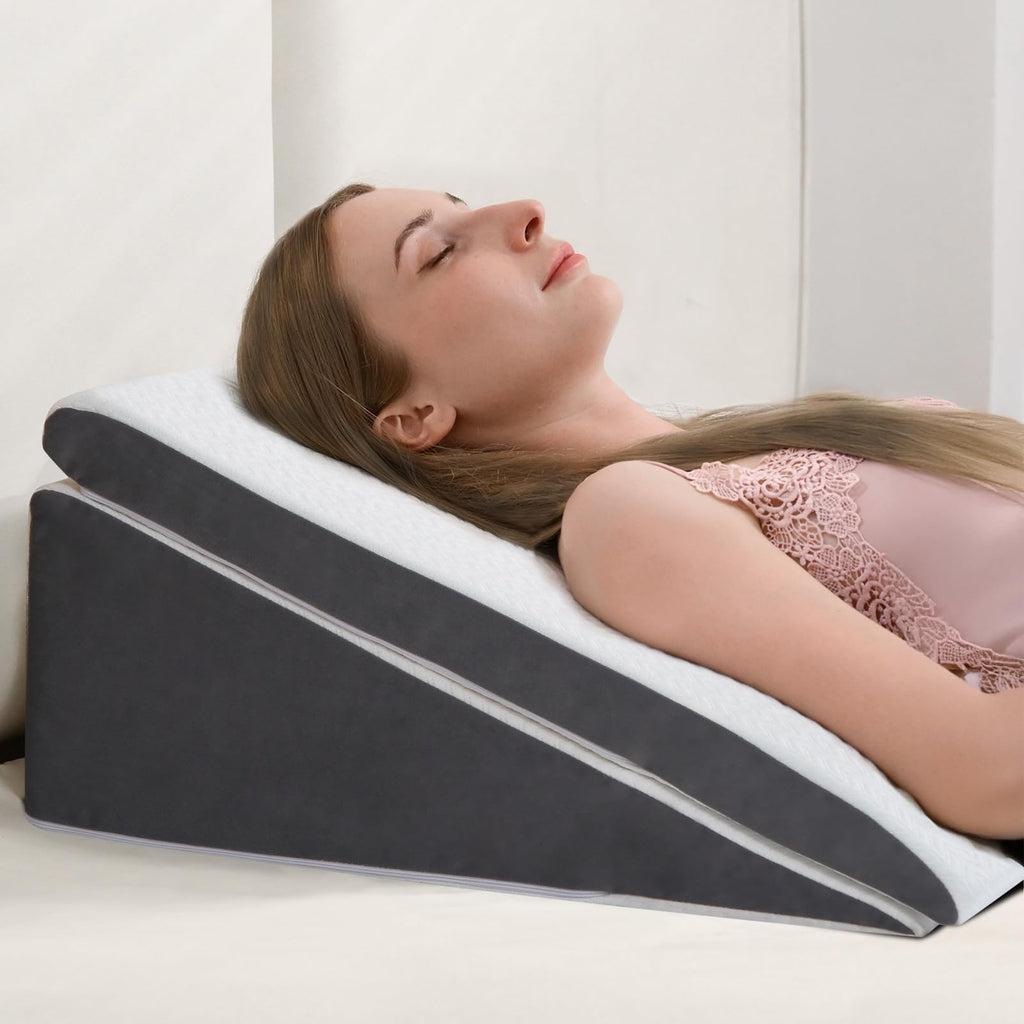 2-Pack Adjustable Memory Foam Wedge Pillow with 2 Heights  Softness Retail $32.00