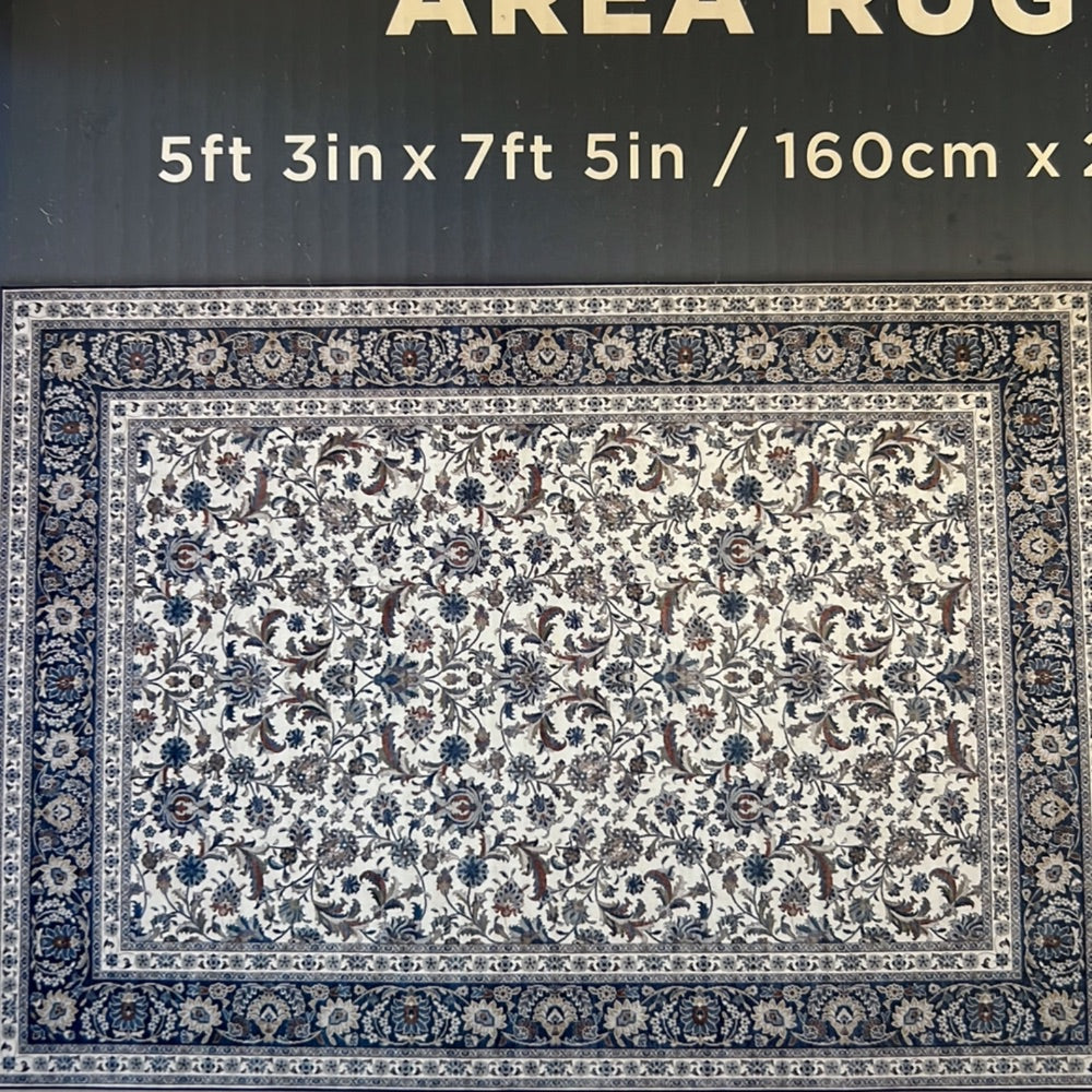 Machine Washable Area Rug 5ft 3in x 7ft 5in Multi-color Persian Pattern