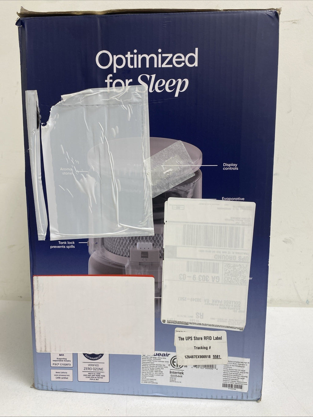 Open-Box New Blueair DreamWell Mist-Free Smart Humidifier w Aroma Diffuser - Humidifier