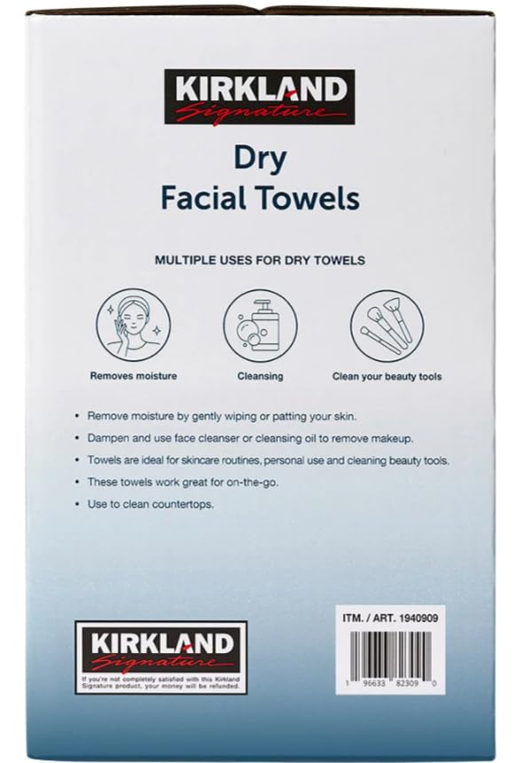 Kirkland Signature Dry Disposable Facial Cleansing Towels 200-Count