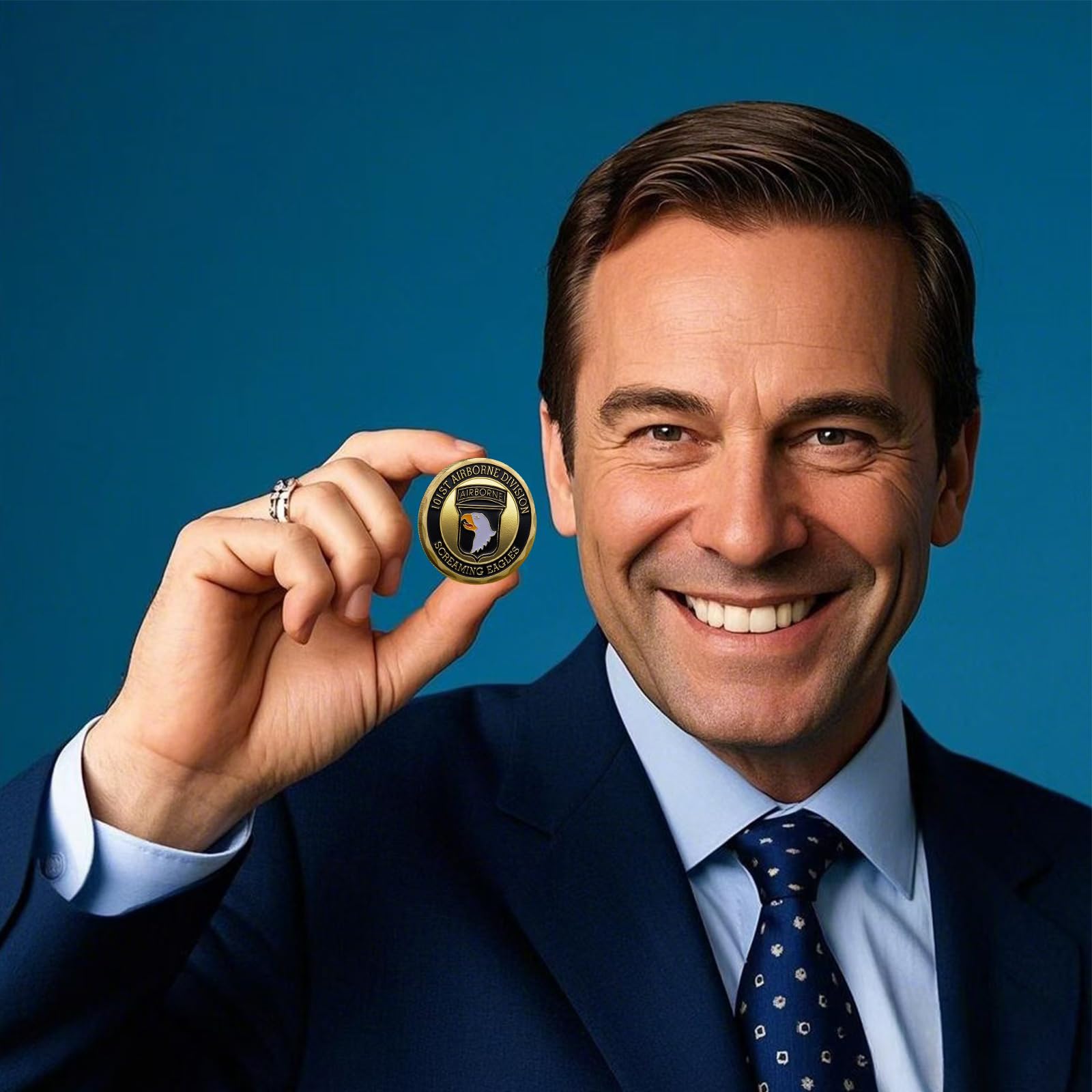 101st Airborne Division Challenge Coin – United States Army Screaming Eagles Coin – Gold-Plated Military Collectible – 3D Double-Sided Design – Eagle Crest Air Assault Division Token – Veteran Gift