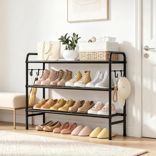 VILICK Metal Shoe Rack for Closet 33" Wide Shoe Organizer for Entryway