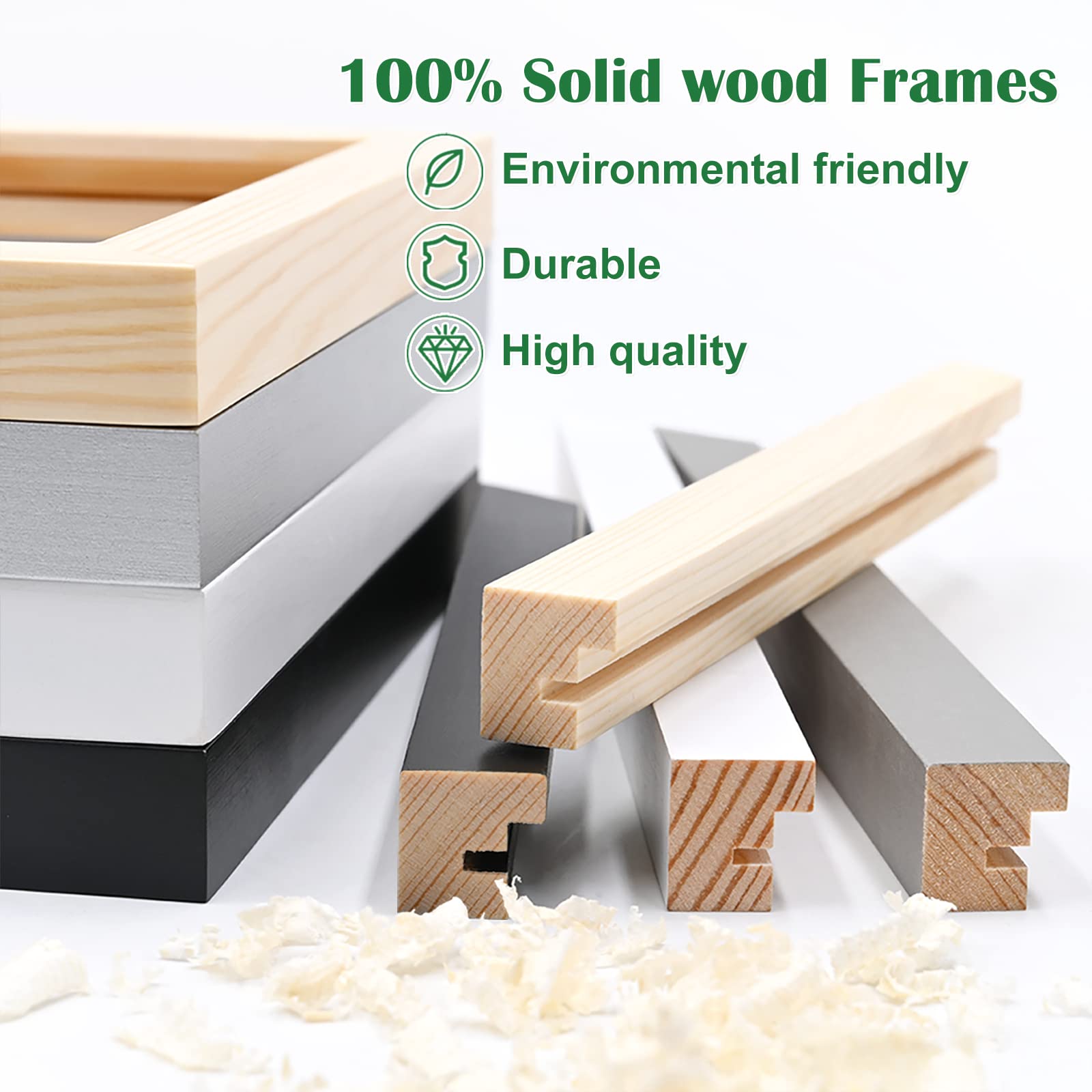 Open-Box New KINLINK 11x14 Solid Wood Acrylic Picture Frame Set of 4. Retail $37.00