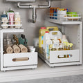 Open-Box New Biboraya 2-Tier Dual Pull Out Adjustable Under Sink Organizer - White Retail $49.99