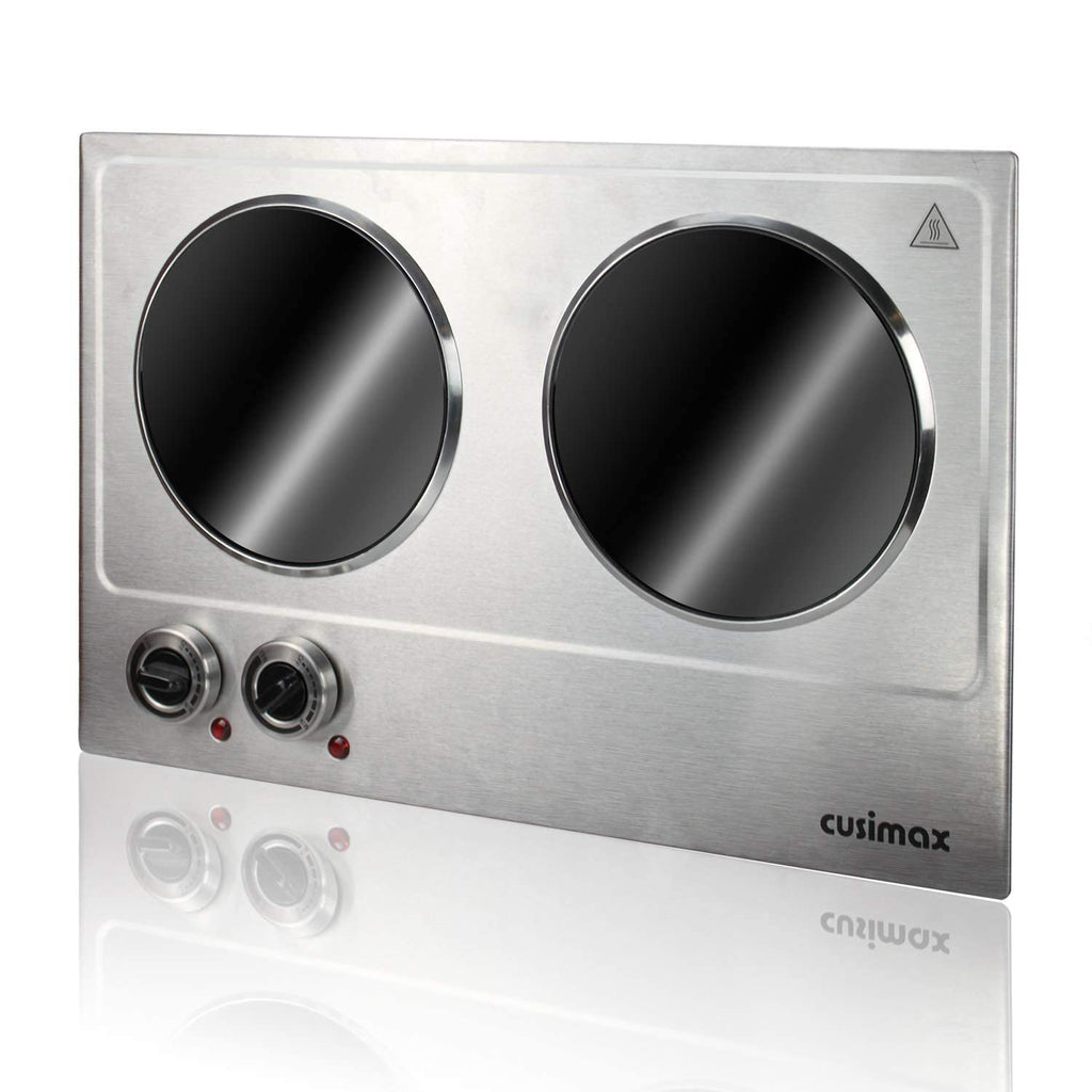 Dual Infrared Ceramic Electric Hot Plate Countertop Burner Silver