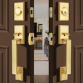 Open-Box New Gaurqiah Heavy Duty Double Front Door Lock Set with Deadbolt - Satin Brass