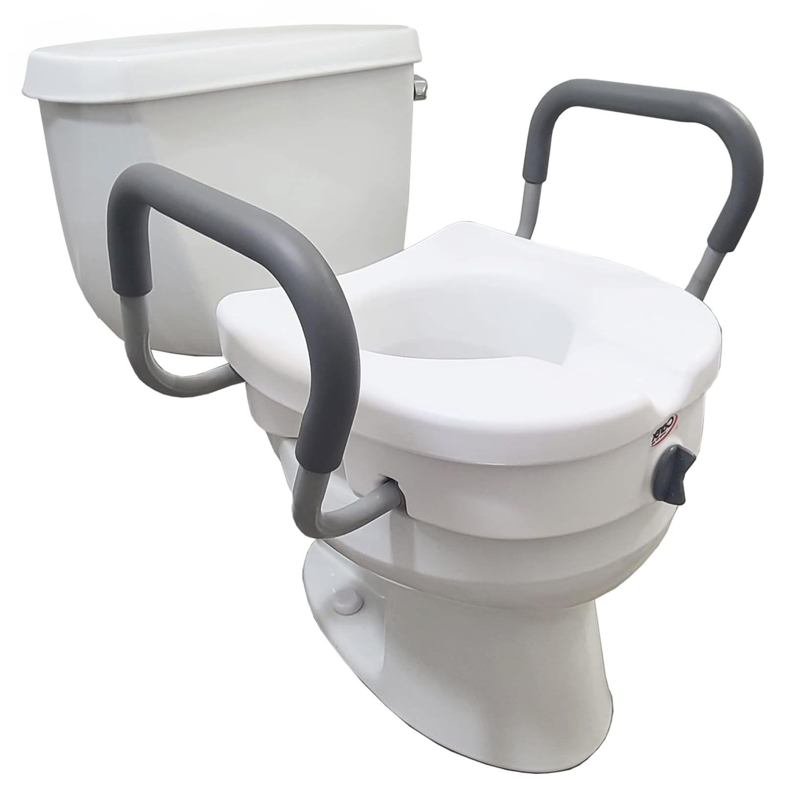 New Carex E-Z Lock 5 Raised Toilet Seat Riser with Handles For Seniors Retail $42.00