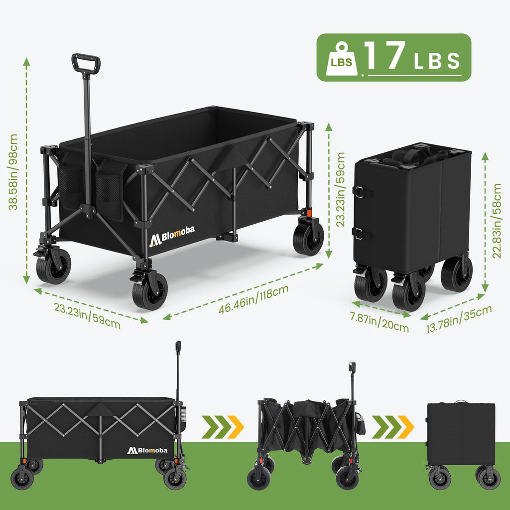 Collapsible Wagon Cart 330LBS Heavy Duty Folding Utility Cart with Wheels $59.25 Retail $79.00