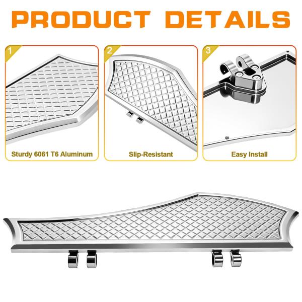 Driver Anti-Slip Stretched Floorboards for Harley Touring