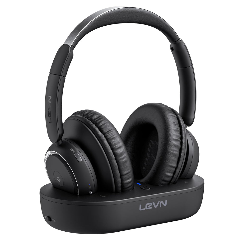 Open-Box New LEVN LE-HS018Lpn Wireless TV Headphones with Bluetooth 5.2  Low Latency - Over-Ear Retail $69.00