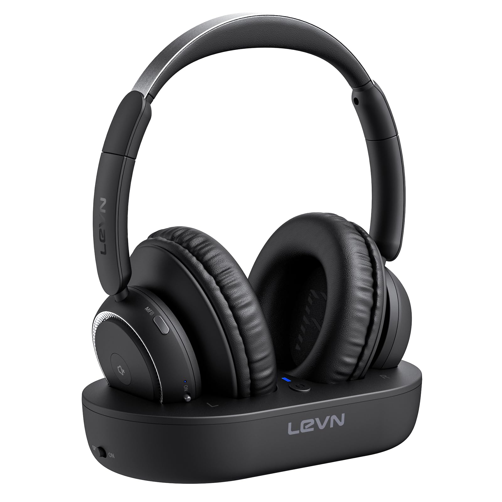 Open-Box New LEVN LE-HS018Lpn Wireless TV Headphones with Bluetooth 5.2  Low Latency - Over-Ear Retail $69.00