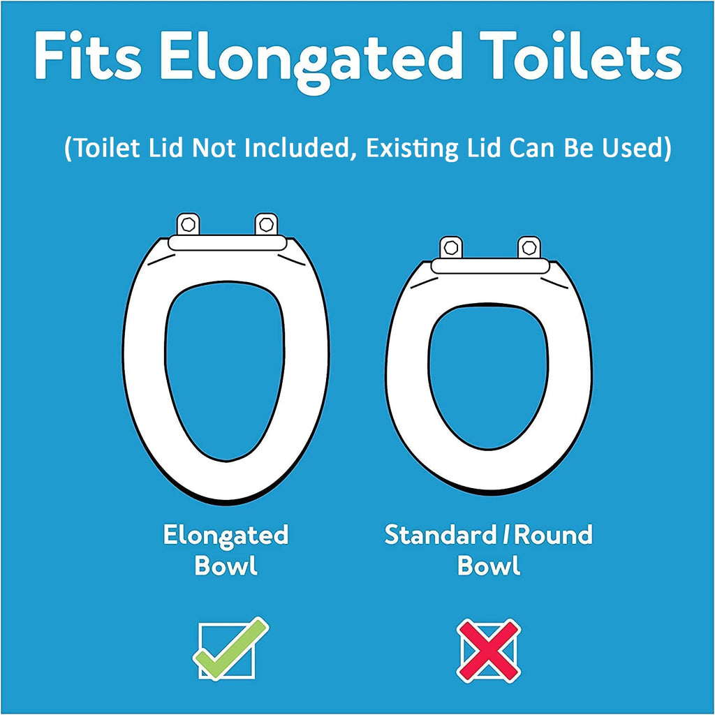 Carex White Elongated Raised Toilet Seat Riser Adds 3.5 Inches Height 300lb Capacity
