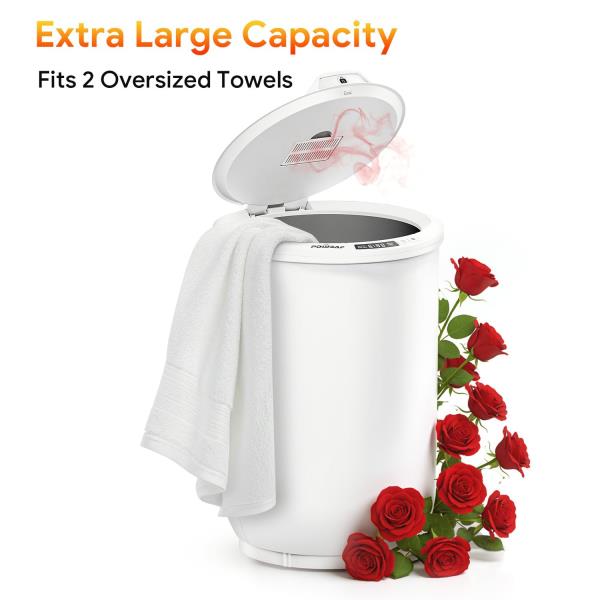 Towel Warmer Bucket 20L Large Capacity for Oversized Towels and Blankets White