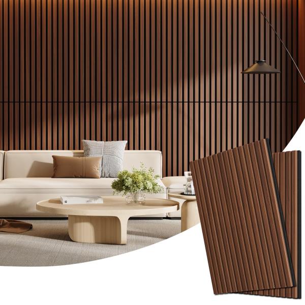 Pack Acoustic Wood Panels for Wall 47.24 x 23.81 Walnut