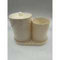 Beige Bathroom Accessory Vanity Organizer Set