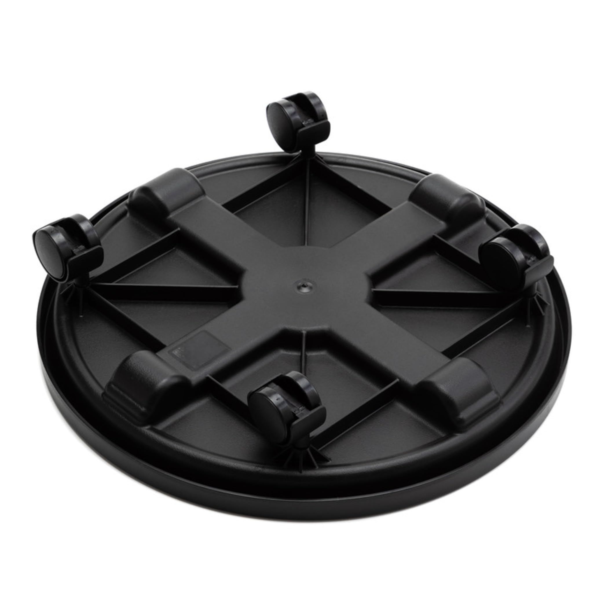 Round Planter Caddy with Wheels 16 Black 125 lb Capacity