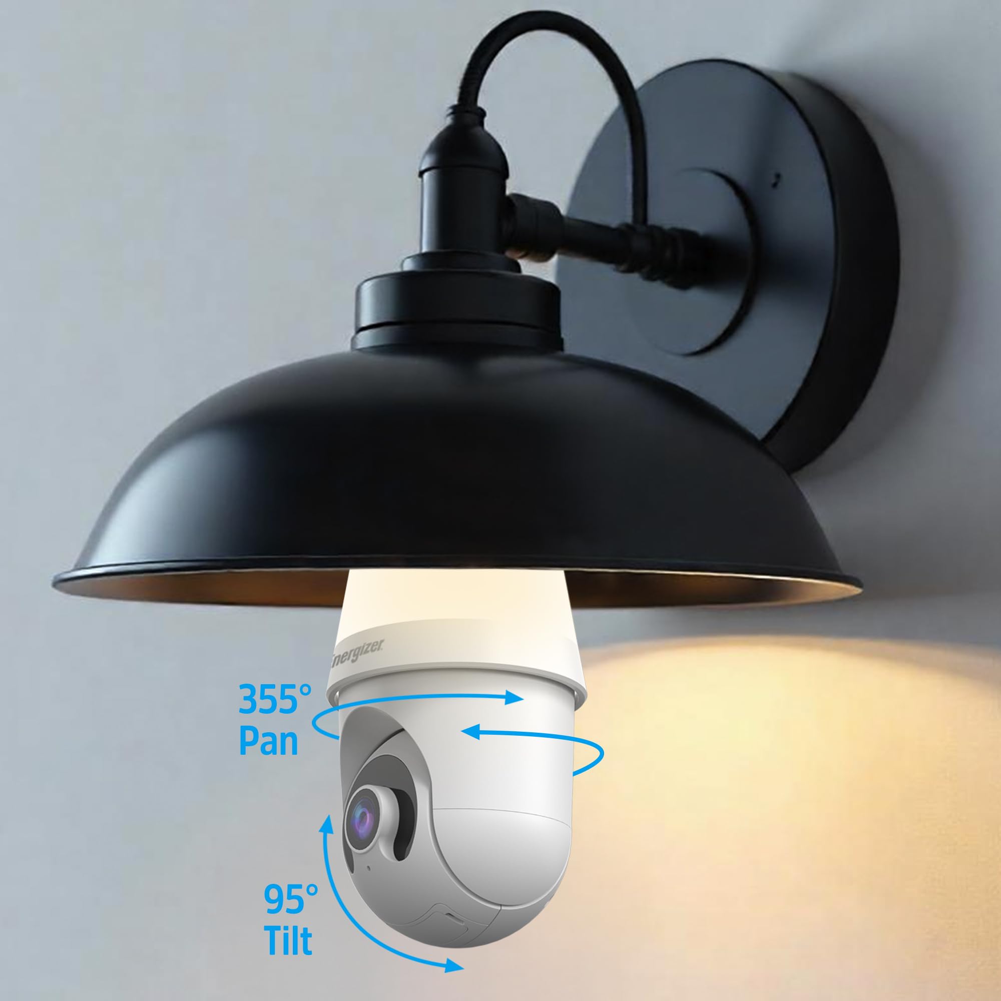 New Energizer Smart 2K Light Bulb Camera - PanTilt Auto Tracking 1000 Lumens LED