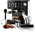 Black 20 Bar Semi-Automatic Espresso Machine with Milk Frother  Nespresso Capsule Brewer