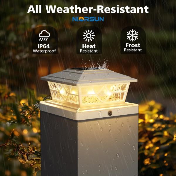 x4 Solar Post Lights with 2 Modes 12 Pack White