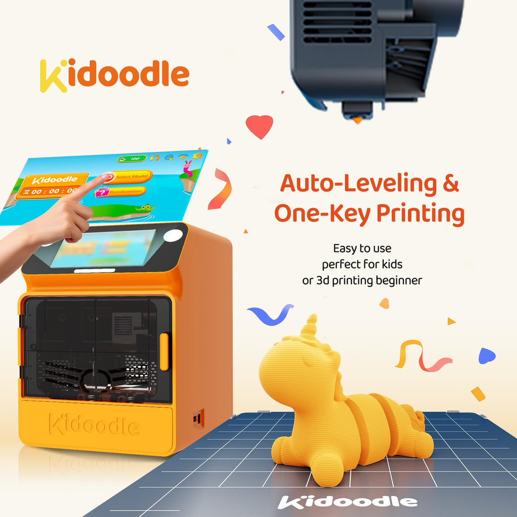Mini 3D Printer for Kids with Wi-Fi Control 5 Touch Screen  Child-Safe Lock - Orange