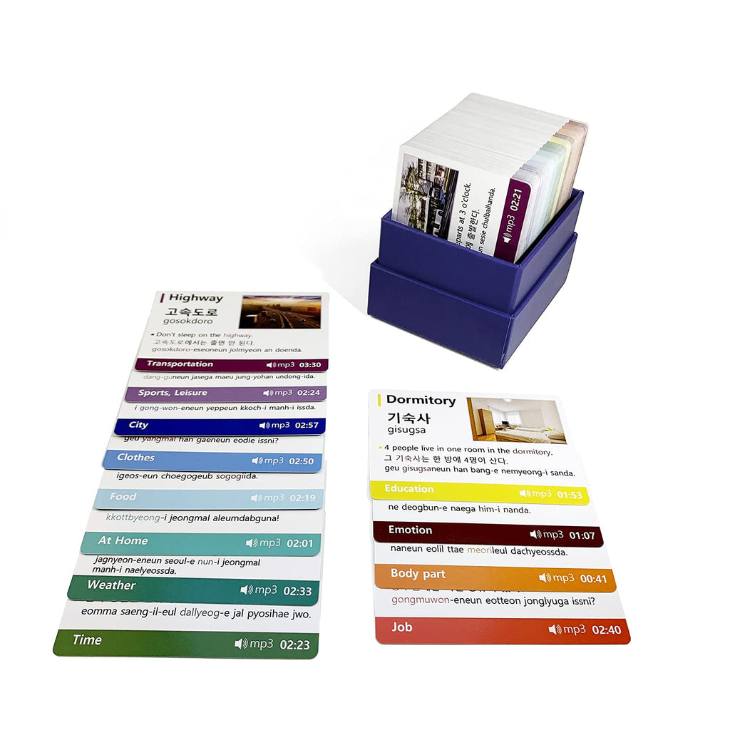 Open-Box New Wisdom Flashcard Learn Korean Vocabulary - 225 Cards Audio File Water-Resistant Retail $26.00